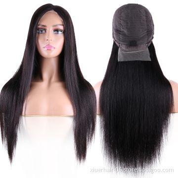 Ready to Ship Braided Straight Lace front  for Black Women Perruque Full Lace Cheap Human Wigs 100% Human Hair